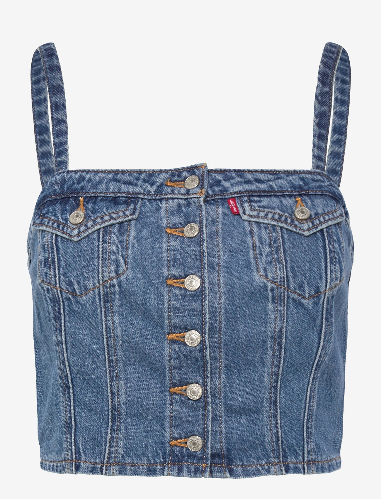 Levi's® - DENIM TUBE ALL OVER BLUE - crop tops - med indigo - worn in - 0