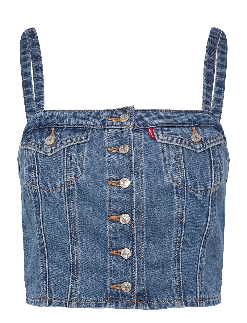 Levi's® - DENIM TUBE ALL OVER BLUE - crop tops - med indigo - worn in - 0