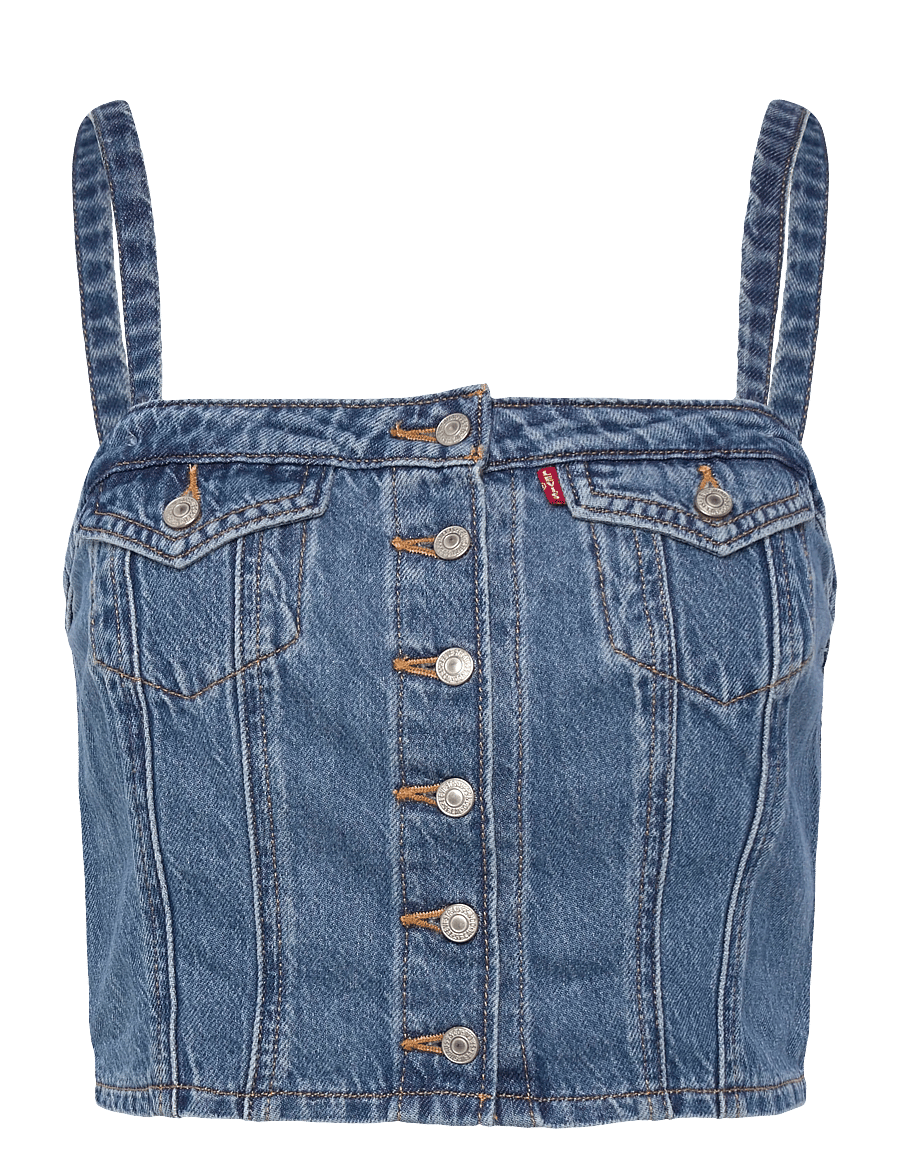 Levi's® - DENIM TUBE ALL OVER BLUE - lühikesed topid - med indigo - worn in - 1