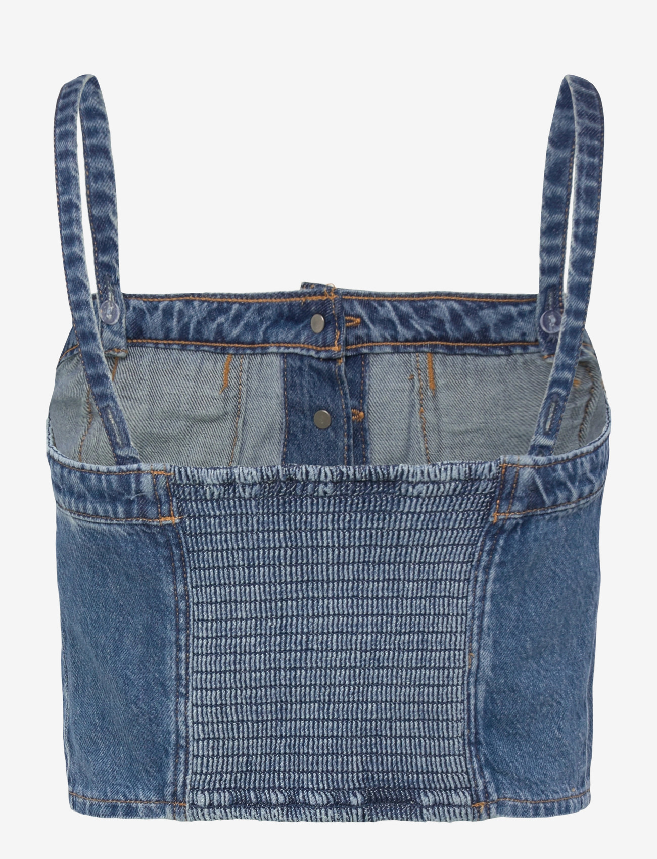 Levi's® - DENIM TUBE ALL OVER BLUE - crop tops - med indigo - worn in - 1