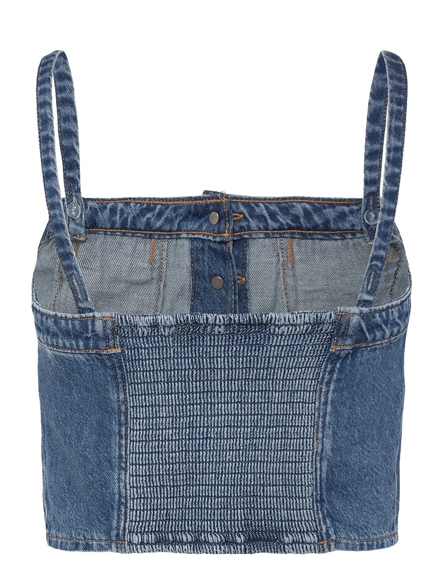 Levi's® - DENIM TUBE ALL OVER BLUE - lühikesed topid - med indigo - worn in - 2