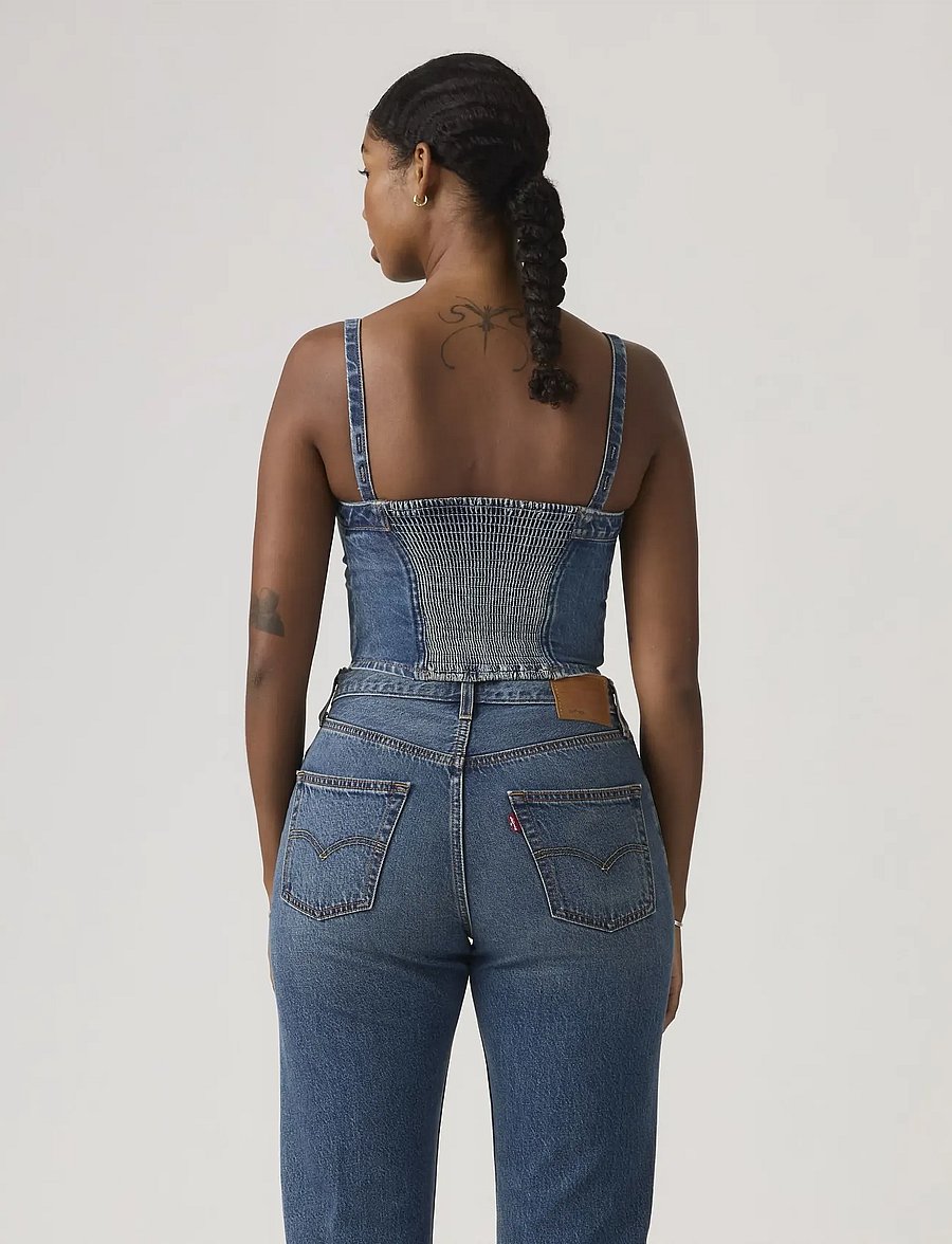 Levi's® - DENIM TUBE ALL OVER BLUE - lühikesed topid - med indigo - worn in - 3