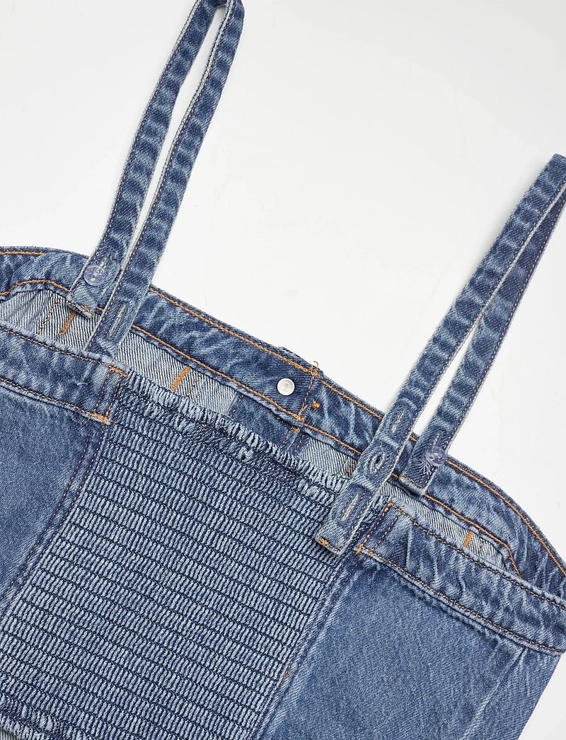Levi's® - DENIM TUBE ALL OVER BLUE - crop tops - med indigo - worn in - 3