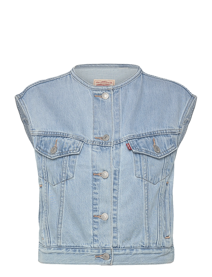 Levi's® - COLLARLESS SHRUNKEN 90S VEST O - vestes en jean sans manches - med indigo - worn in - 1