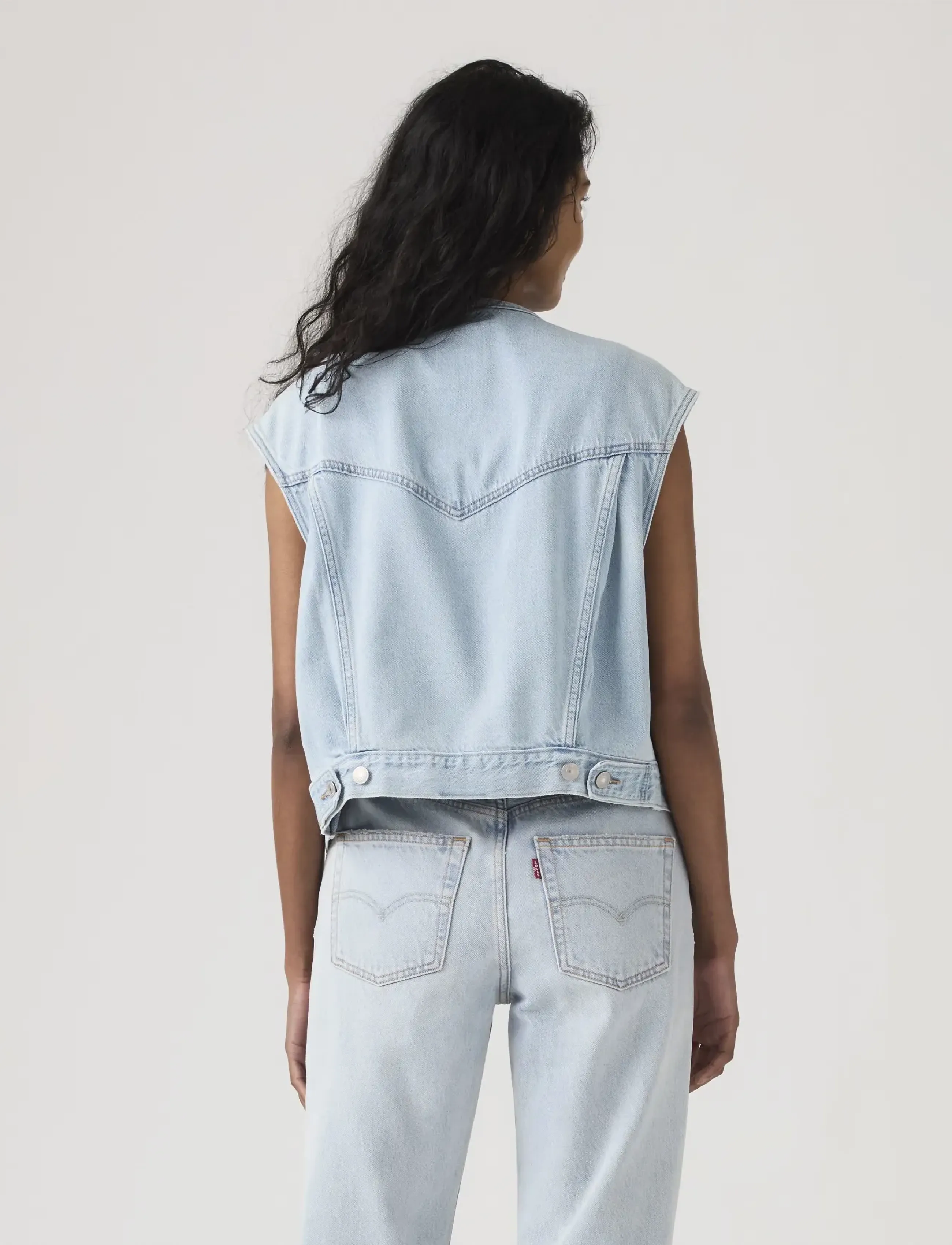 Levi's® - COLLARLESS SHRUNKEN 90S VEST O - denimveste - med indigo - worn in - 3