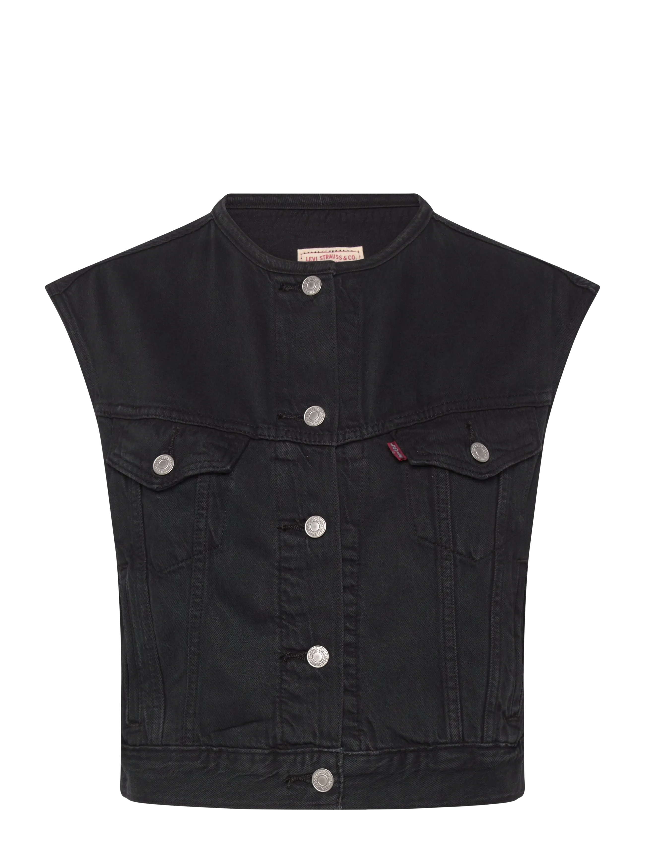 Levi's® COLLARLESS SHRUNKEN 90S VEST N - Teksavestid - BLACKS / black
