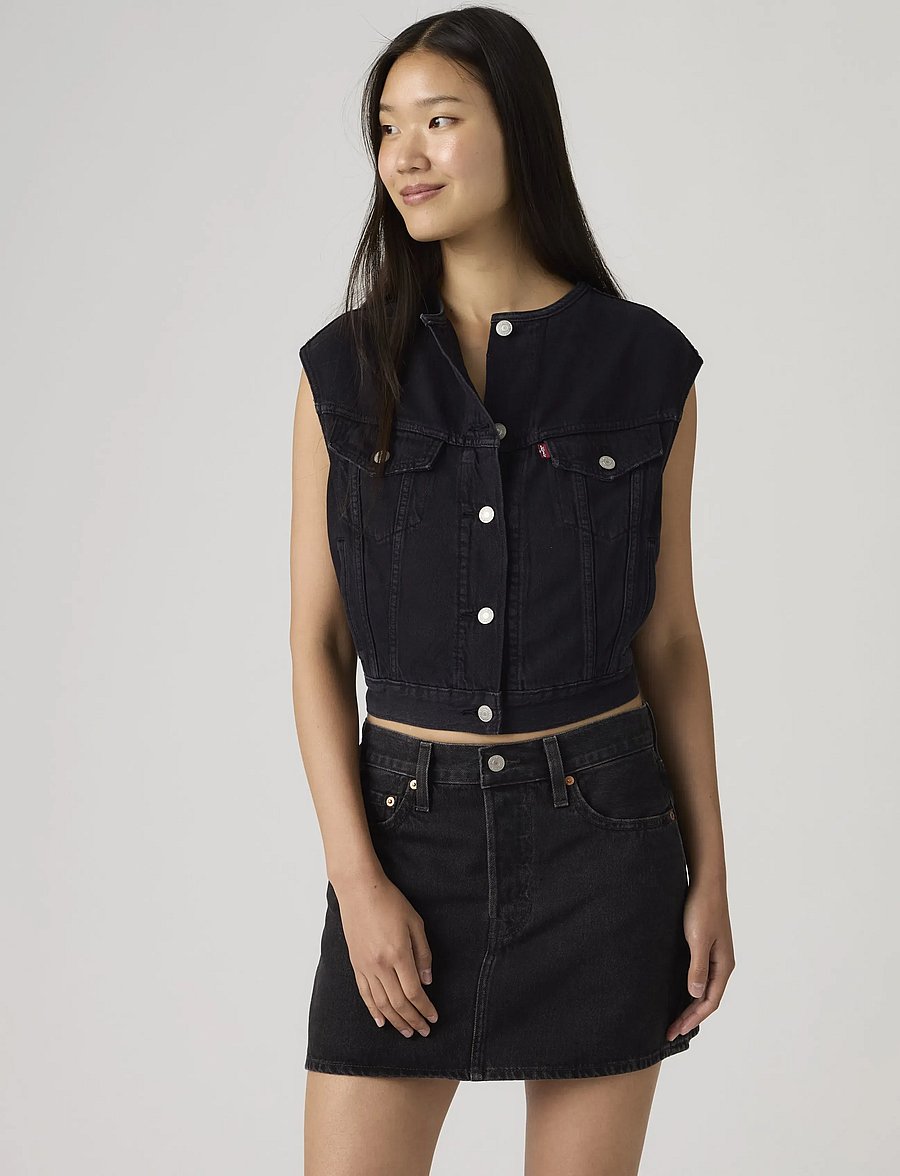 Levi's® - COLLARLESS SHRUNKEN 90S VEST N - denim-westen - blacks - 0