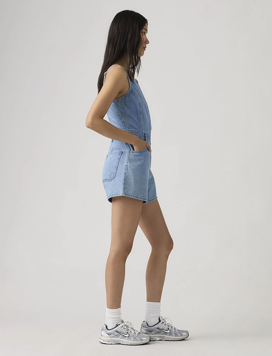 Levi's® - SQAURE NECK ROMPER I WILL - combinaisons - med indigo - flat finish - 3