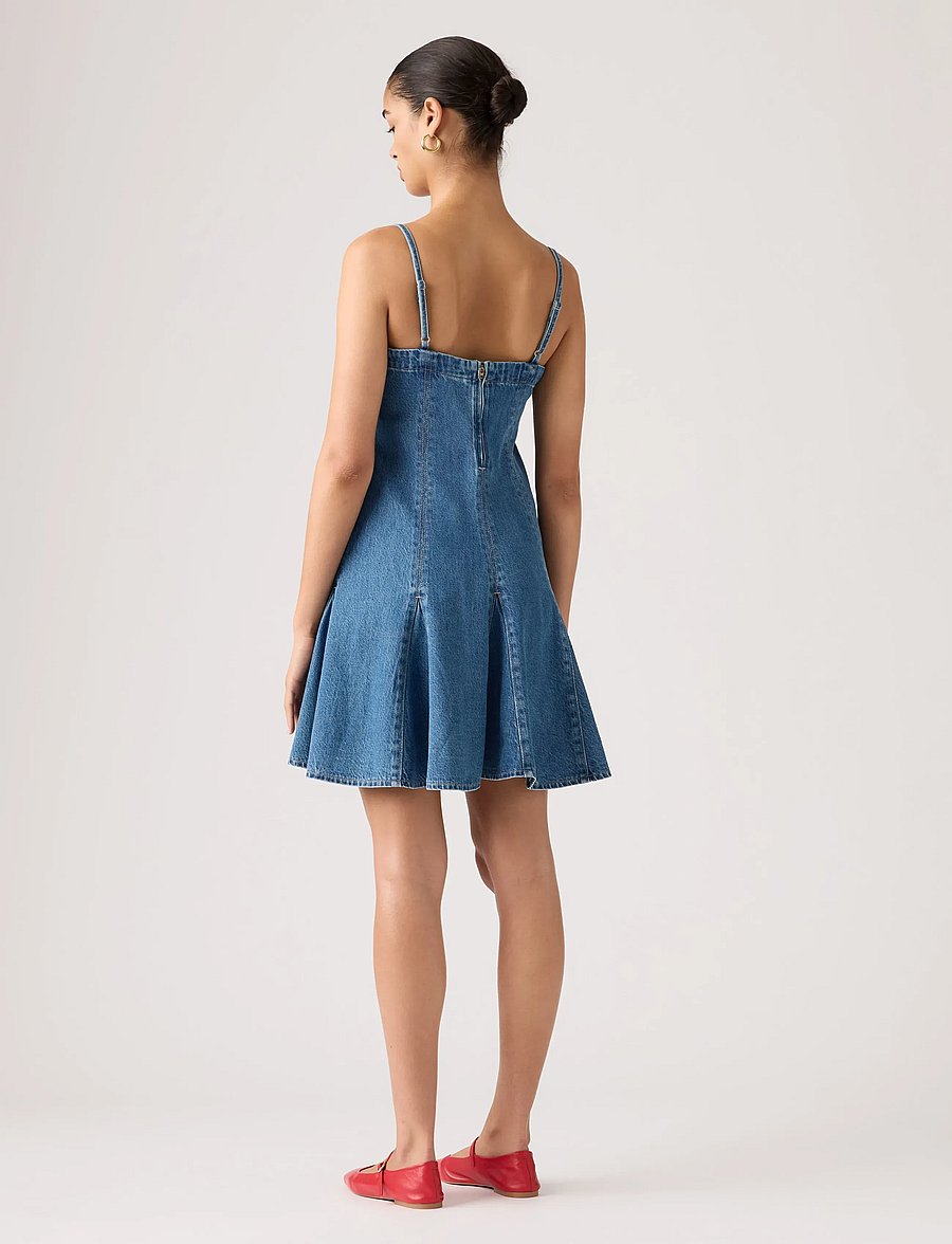 Levi's® - DENIM GODET DRESS GODET ALL DA - jeansklänningar - med indigo - worn in - 3