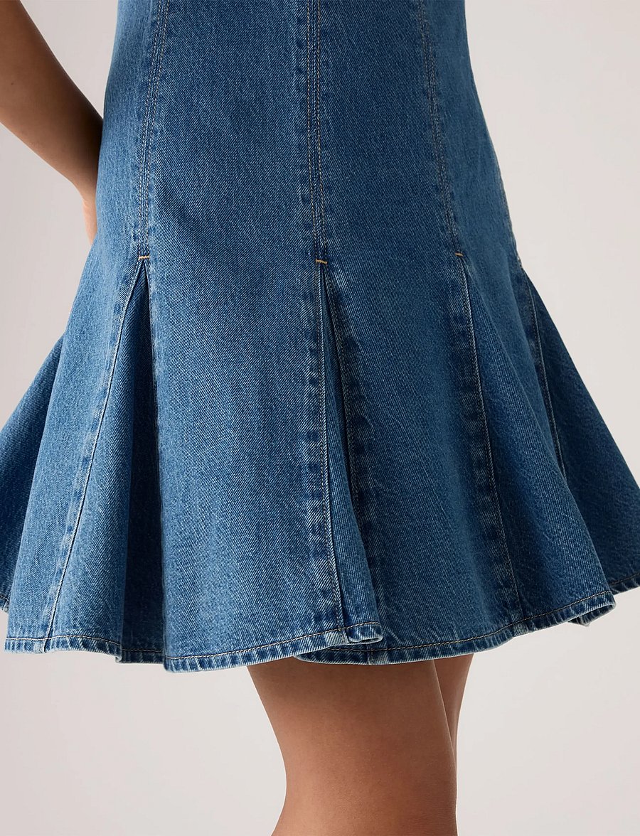 Levi's® - DENIM GODET DRESS GODET ALL DA - jeansklänningar - med indigo - worn in - 4