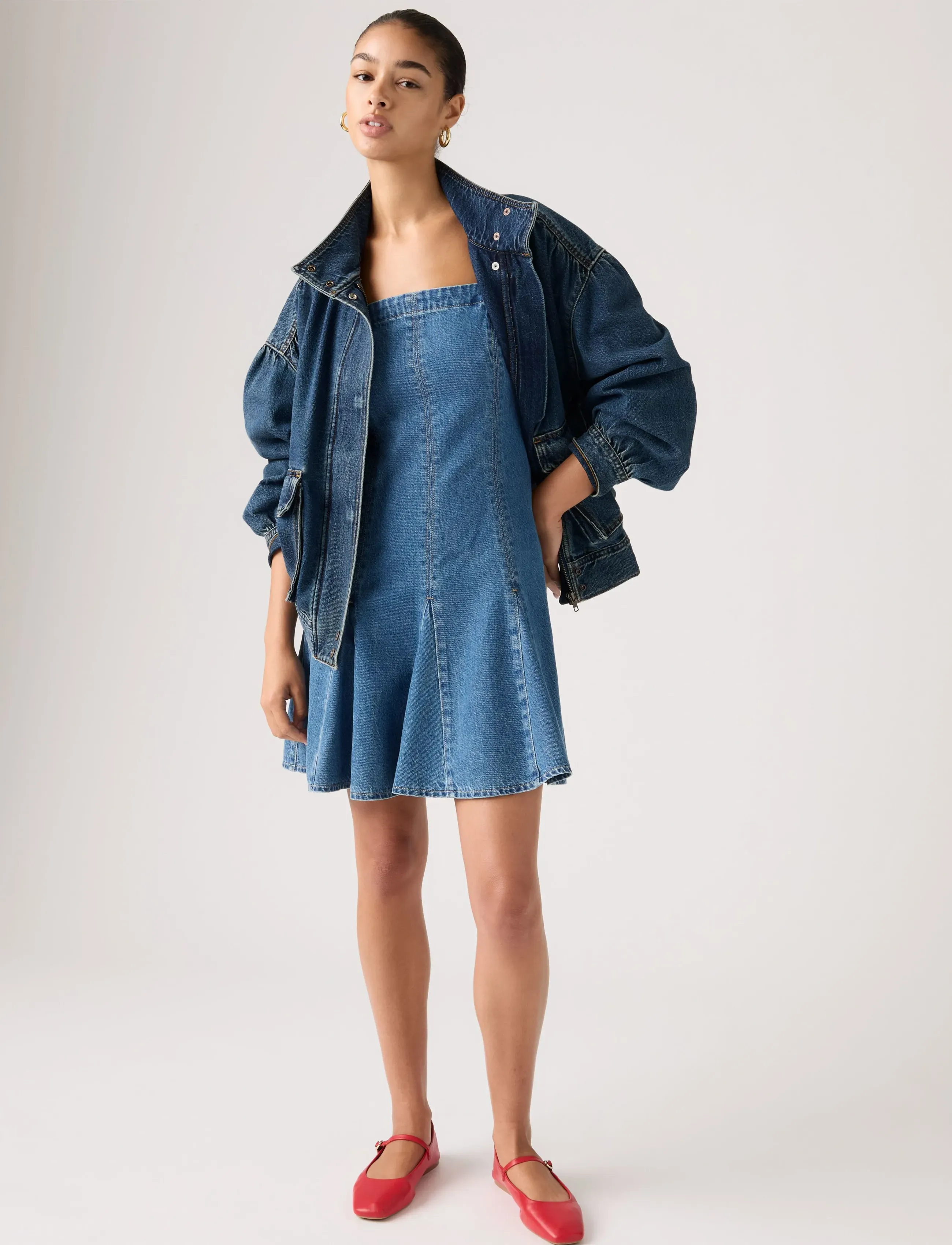 LEVIS ® Denim Godet Dress Godet All Da korta klänningar dam – bild 6