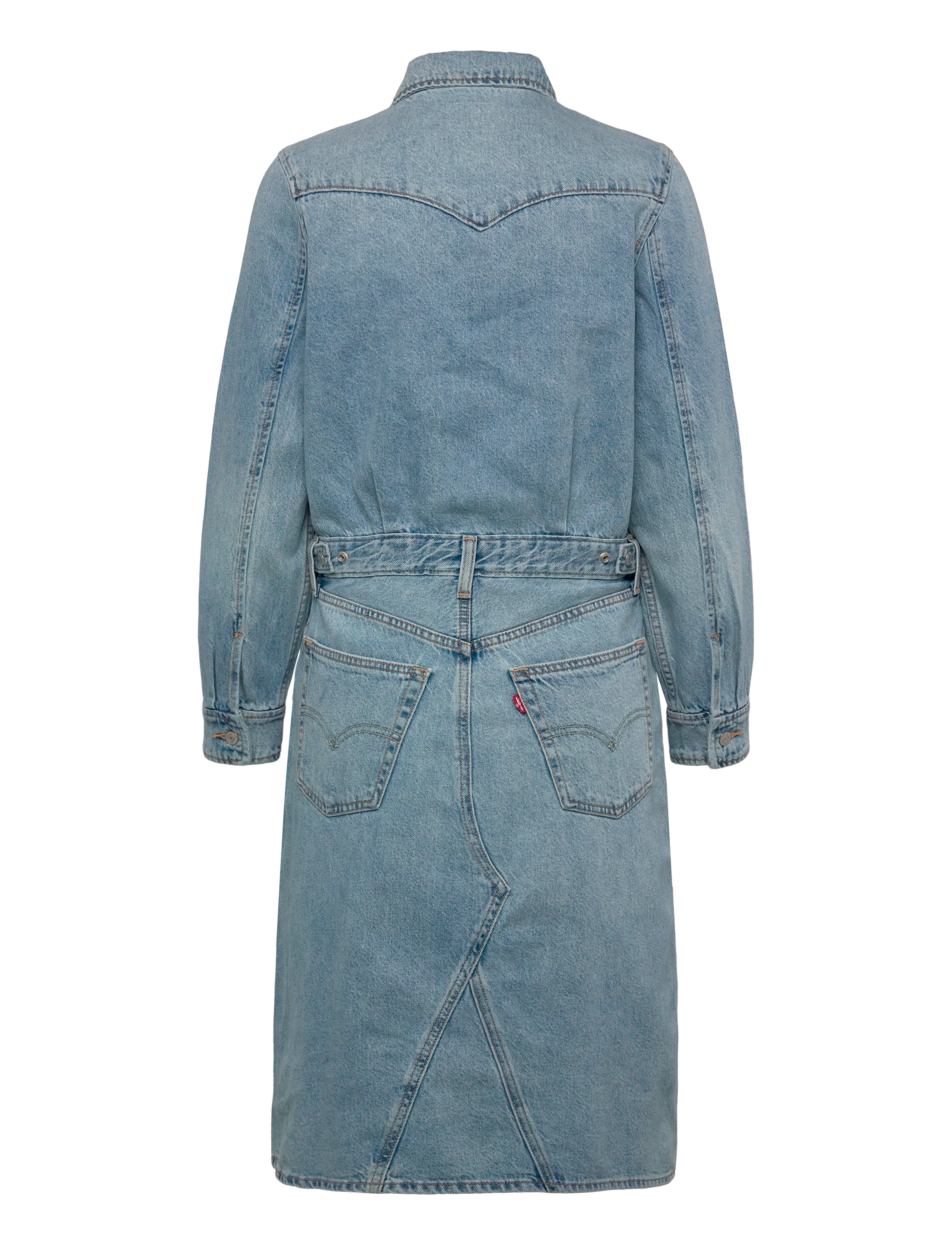 Levi's® - LS A LINE WESTERN DRESS PRICEY - skjortekjoler - light indigo - worn in - 2