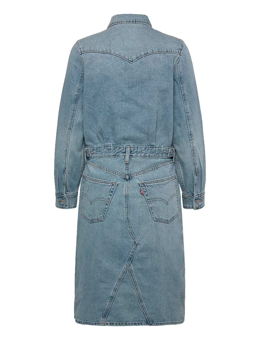 Levi's® - LS A LINE WESTERN DRESS PRICEY - shirt dresses - light indigo - worn in - 2