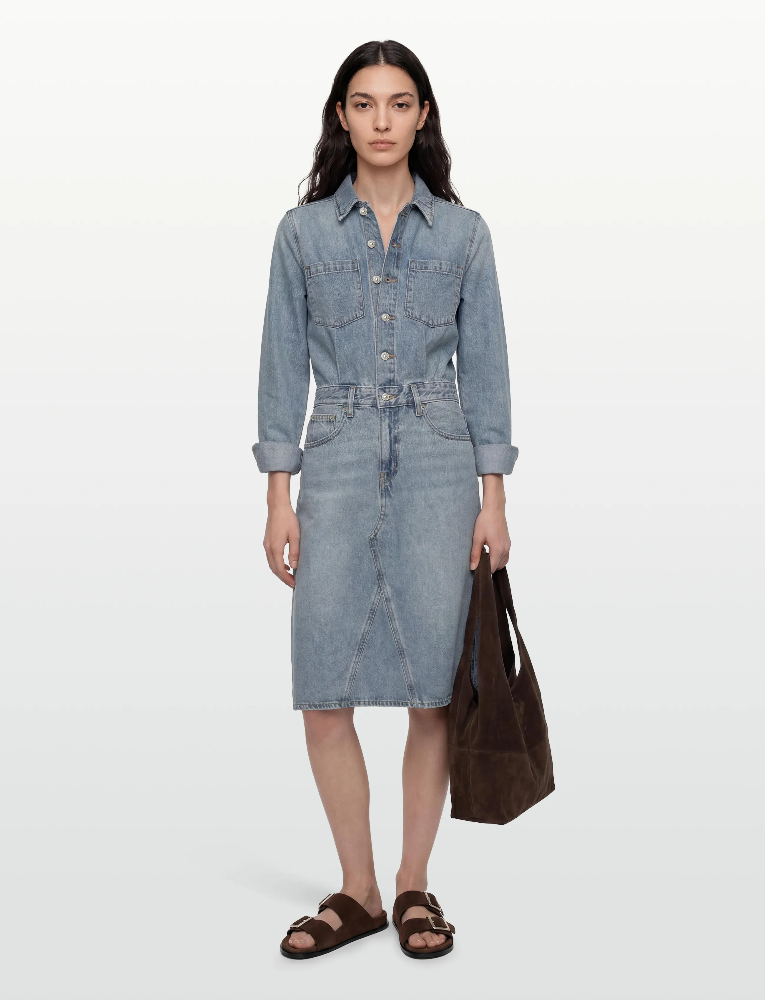 Levi's Ls A Line Western Dress Pricey, M, Dresses, Blau - Shirt Frauen