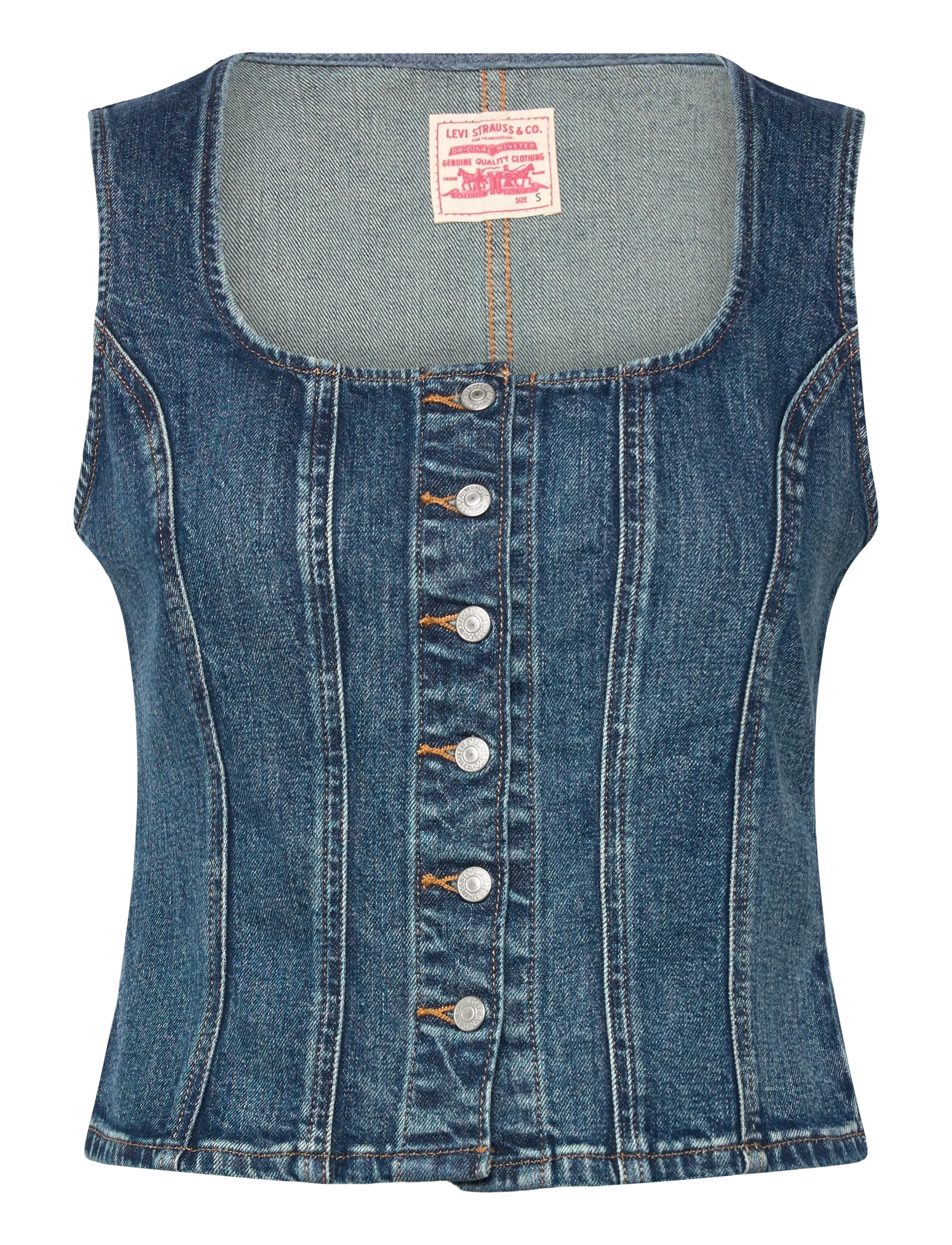Levi's® SCULPTED TOP AS SEEN ON TV TOP - Teksavestid - DARK INDIGO - WORN IN / blue