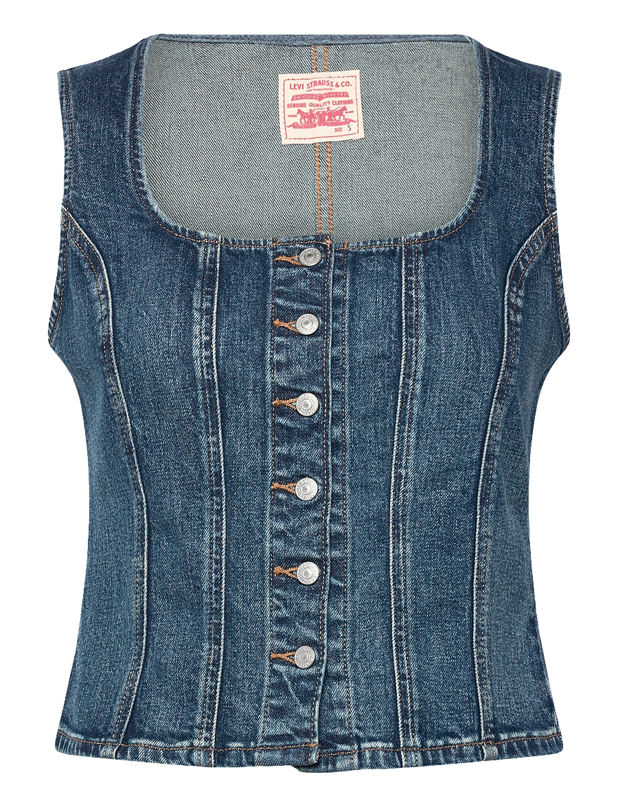 Levi's® - SCULPTED TOP AS SEEN ON TV TOP - denim vests - dark indigo - worn in - 1