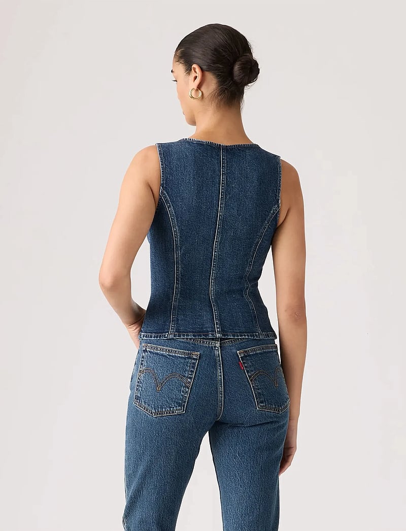 Levi's® - SCULPTED TOP AS SEEN ON TV TOP - denim vests - dark indigo - worn in - 3