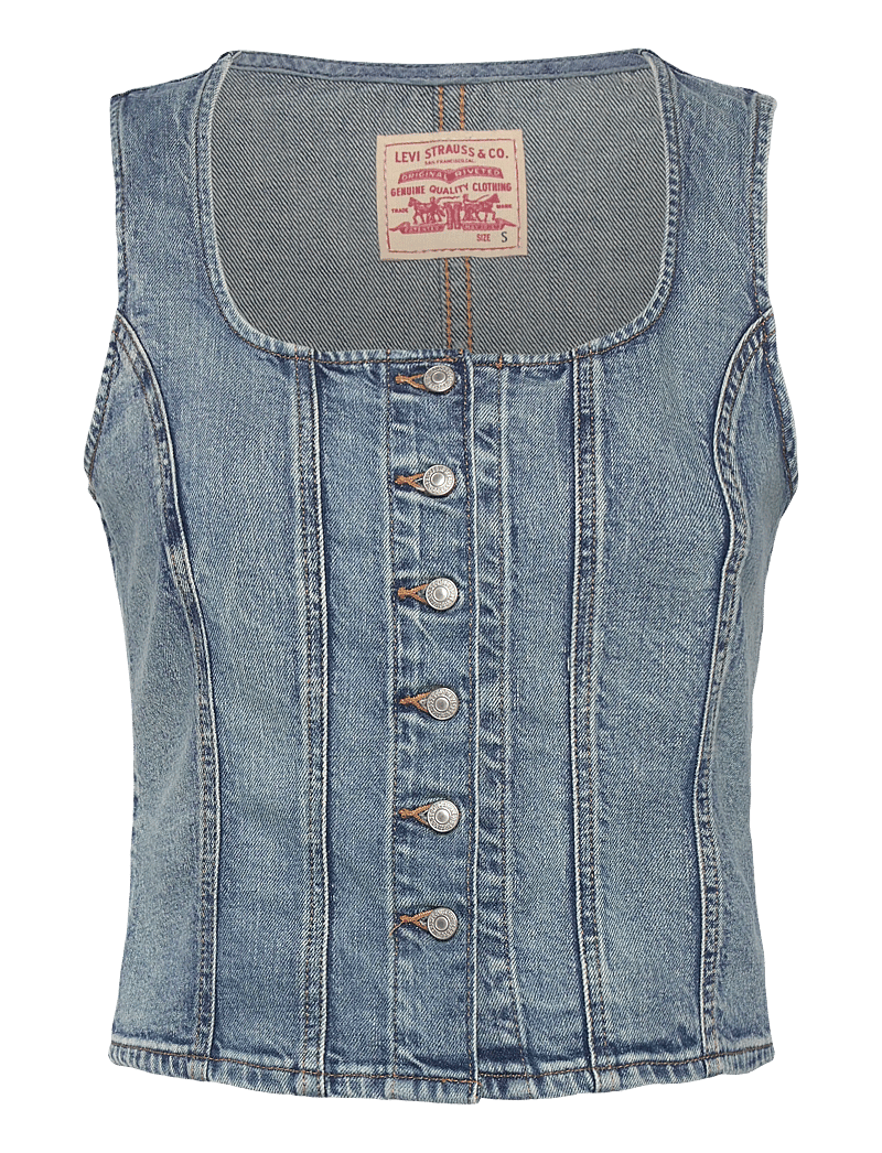 Levi's® - SCULPTED TOP WHAT NOW TOP - denimveste - med indigo - worn in - 0