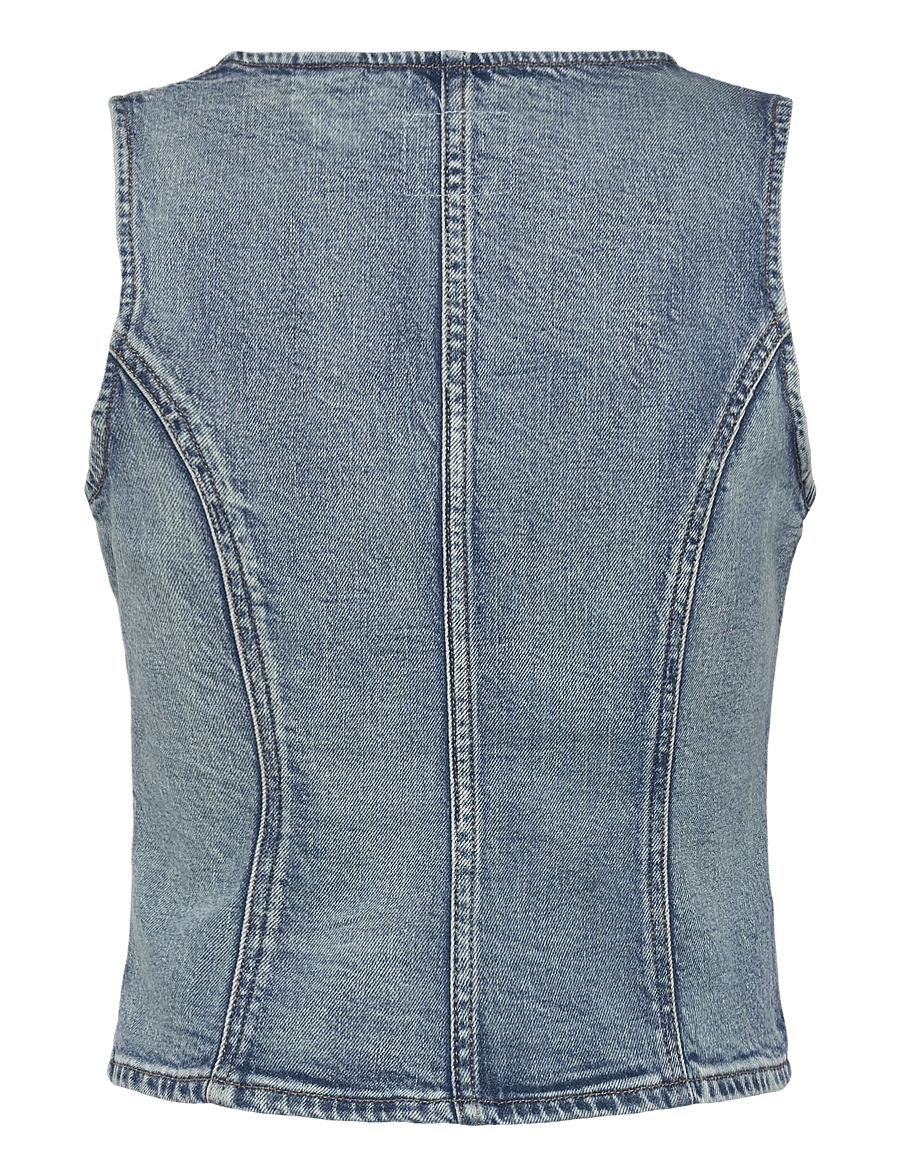 Levi's® - SCULPTED TOP WHAT NOW TOP - denim-westen - med indigo - worn in - 2