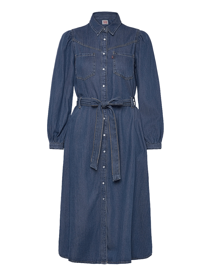 Levi's® - JOURNEY LS MAXI DRESS CELESTIA - hemdkleider - med indigo - worn in - 1