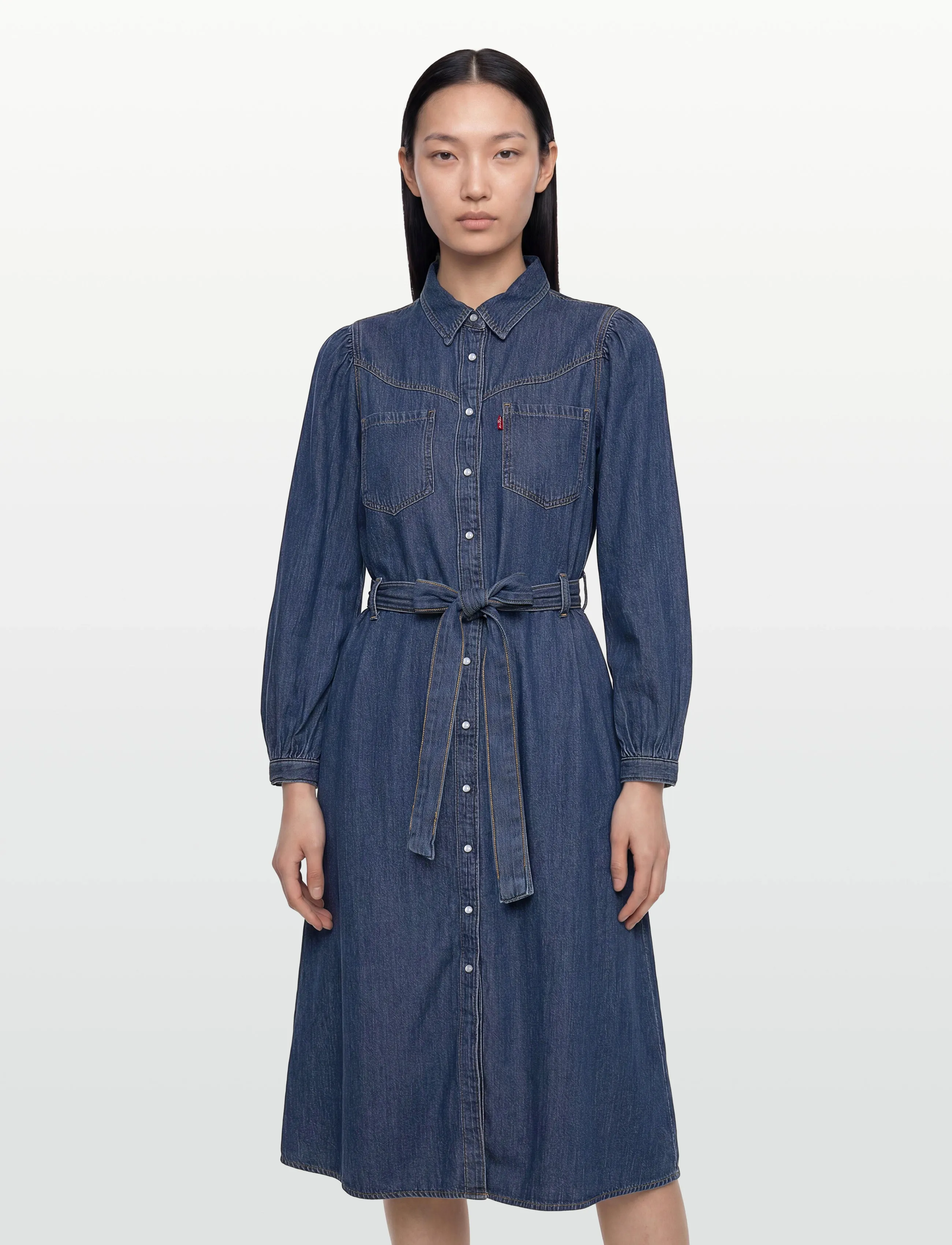 Levi's® - JOURNEY LS MAXI DRESS CELESTIA - shirt dresses - med indigo - worn in - 3