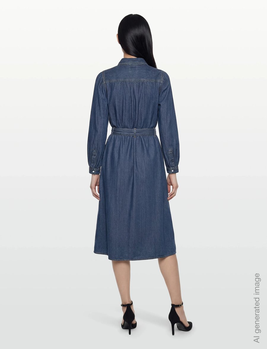 Levi's® - JOURNEY LS MAXI DRESS CELESTIA - hemdkleider - med indigo - worn in - 4