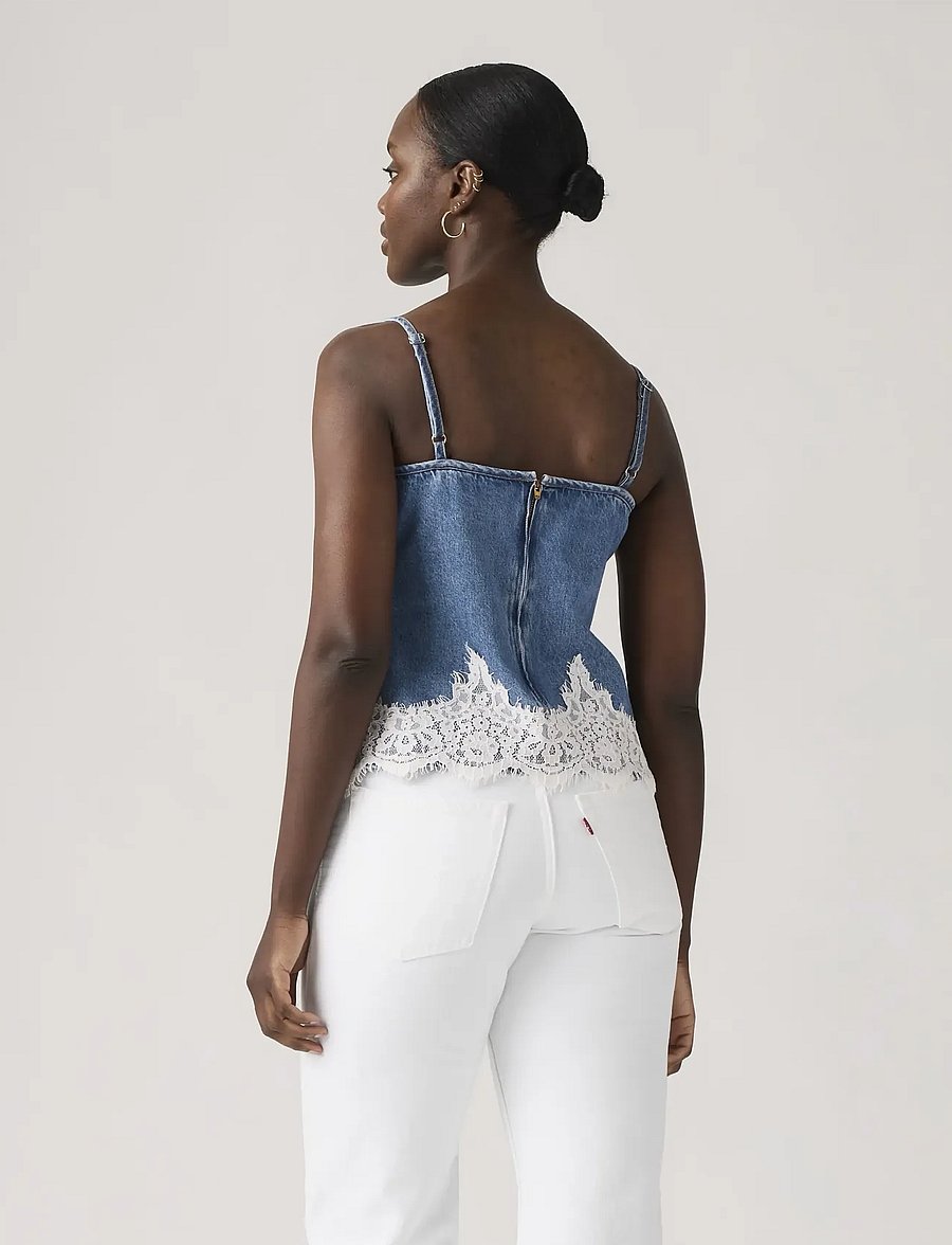 Levi's® - 90S DENIM CAMI SLIPPED MY MIND - crop tops - med indigo - flat finish - 3