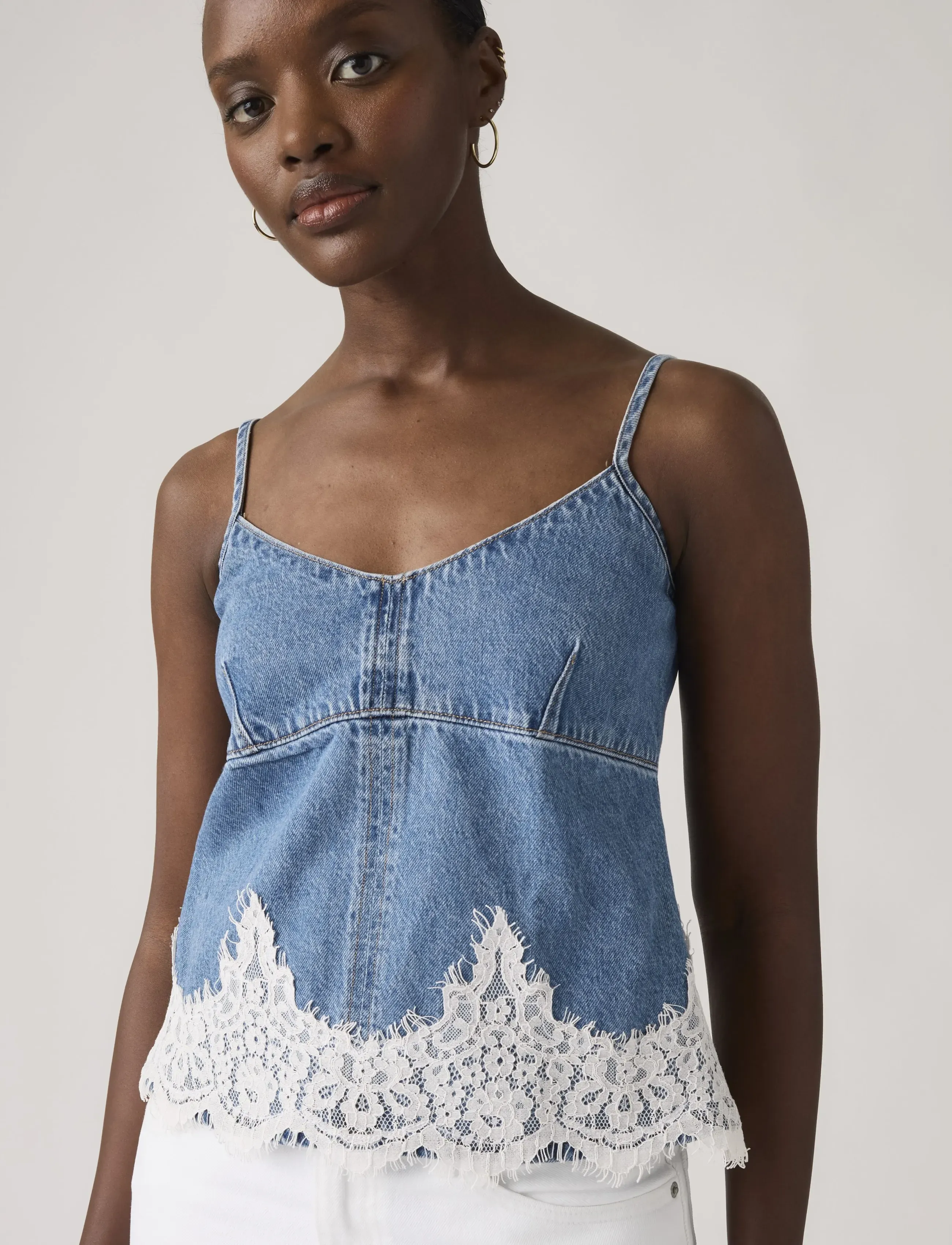 Levi's® - 90S DENIM CAMI SLIPPED MY MIND - crop tops - med indigo - flat finish - 4