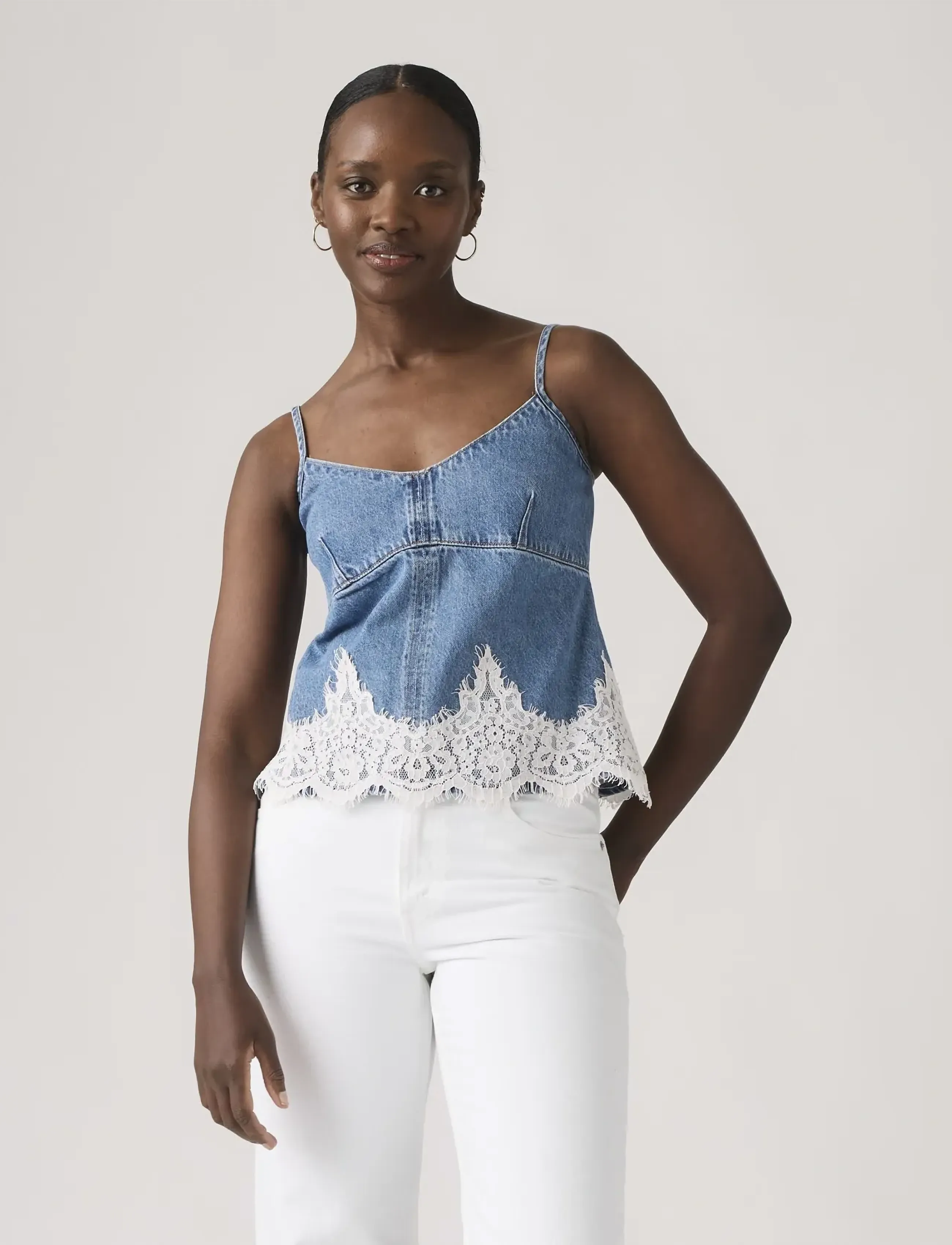 Levi's® - 90S DENIM CAMI SLIPPED MY MIND - crop tops - med indigo - flat finish - 5