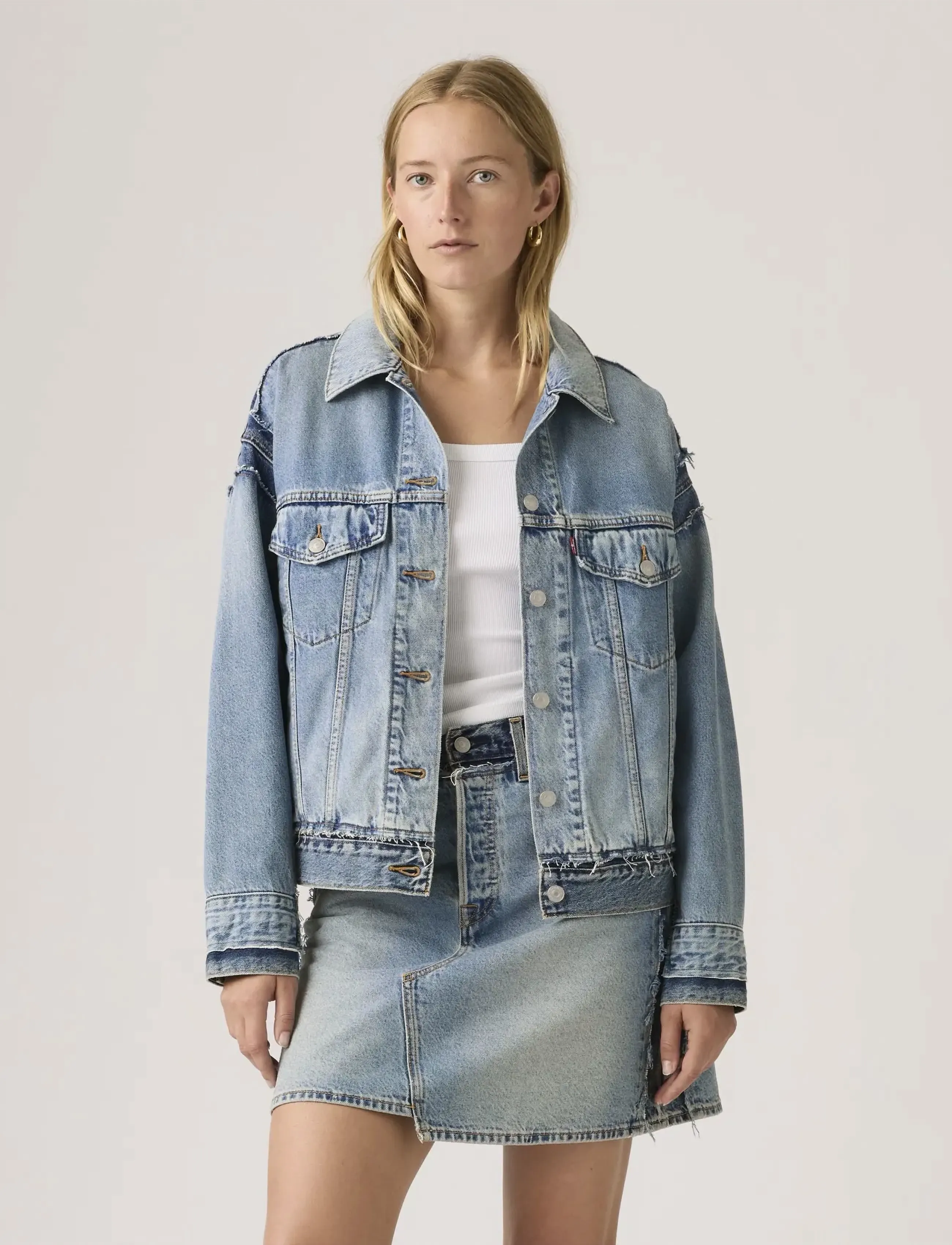 Levi's® DECON 90S TRUCKER UPON REFLECT - Transitional Layering - MED INDIGO - WORN IN / blue