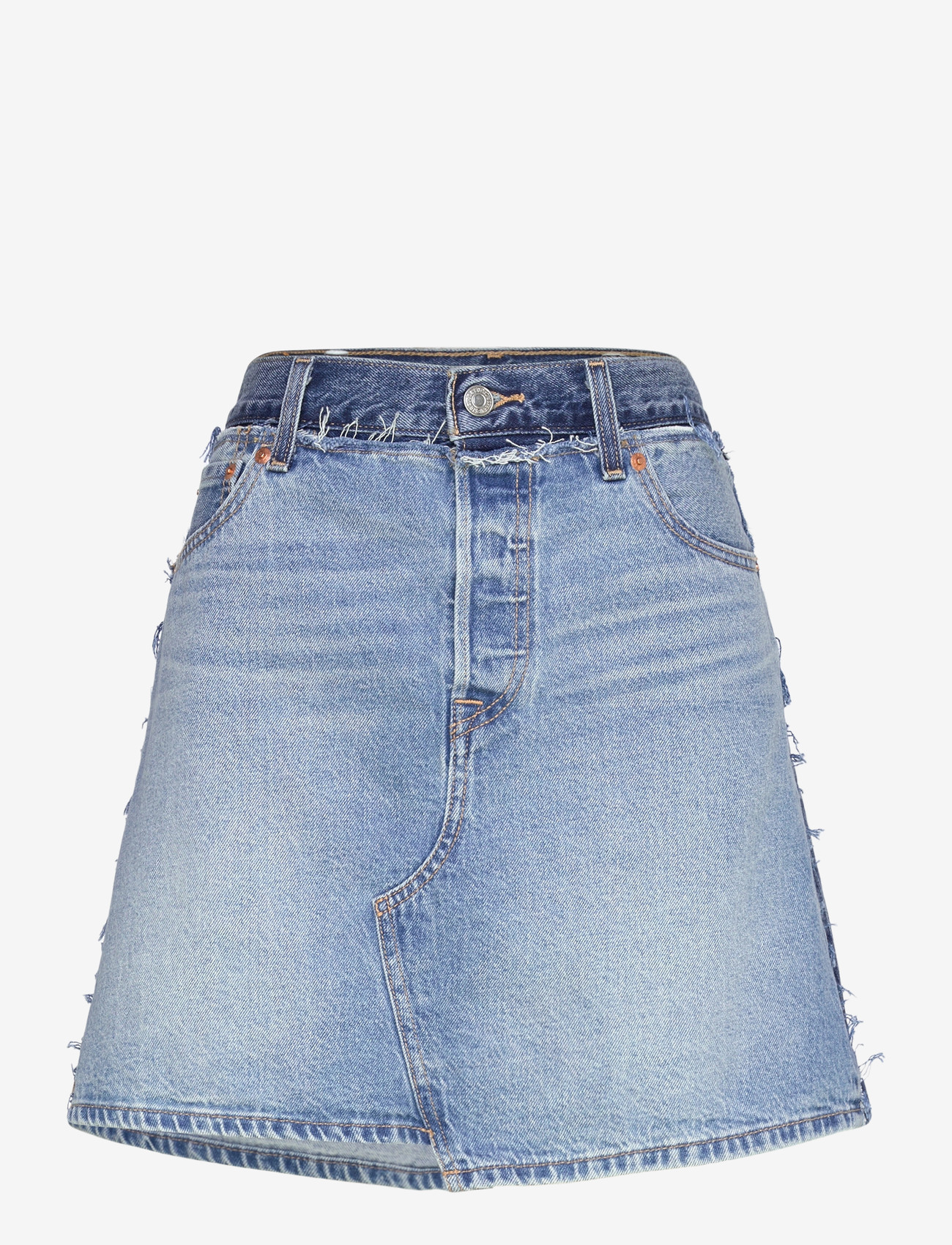 Levi's® - DECONSTRUCTED EDGE SKIRT UPON - jeansröcke - med indigo - worn in - 1
