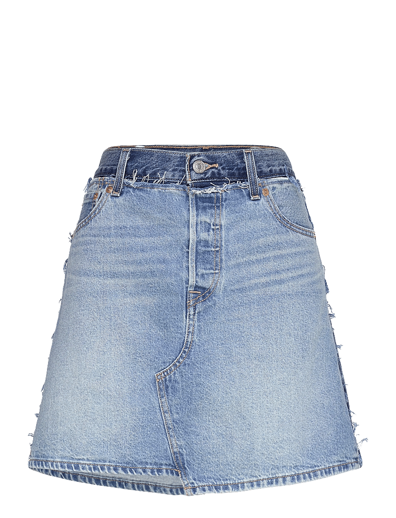 Levi's® - DECONSTRUCTED EDGE SKIRT UPON - jeansröcke - med indigo - worn in - 1
