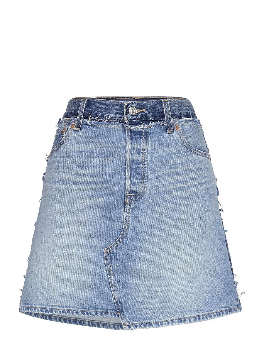 Levi's® - DECONSTRUCTED EDGE SKIRT UPON - teksaseelikud - med indigo - worn in - 1