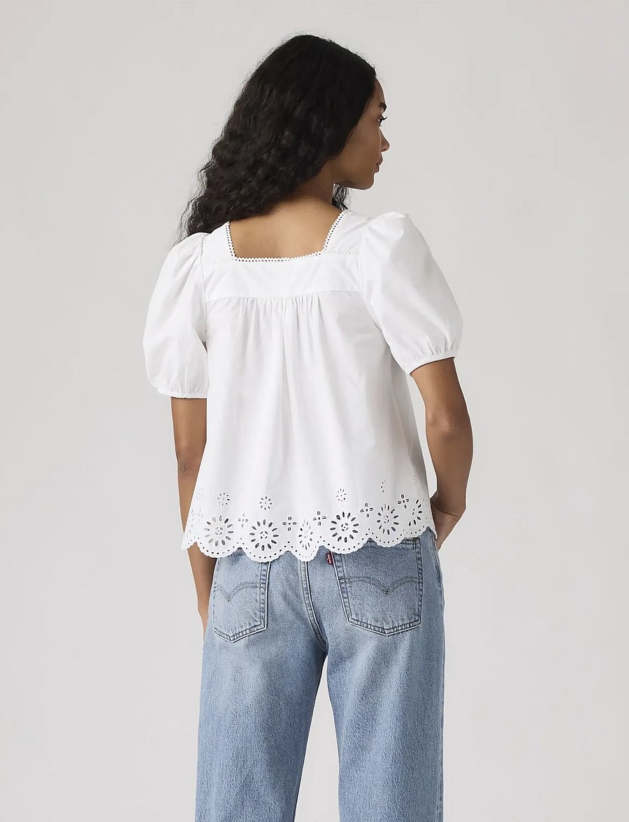 Levi's® - DARLING SS CUTWORK BLOUSE BRIG - kurzämlige blusen - whites - 3