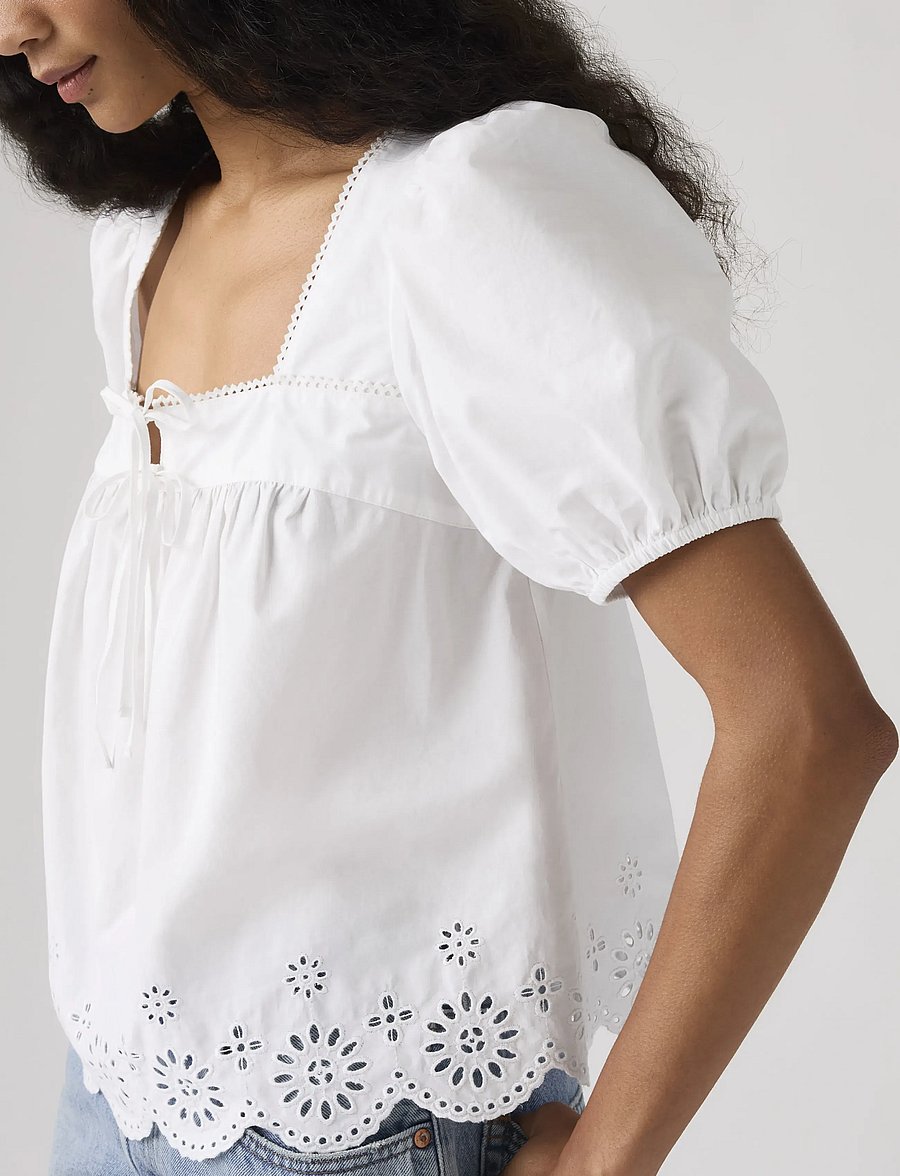 Levi's® - DARLING SS CUTWORK BLOUSE BRIG - kurzämlige blusen - whites - 4