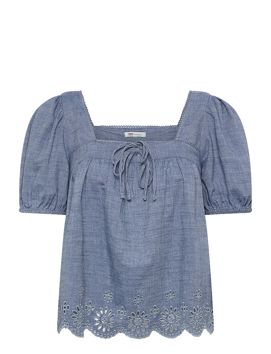 Levi's® - DARLING SS CUTWORK BLOUSE BREE - kurzärmelige blusen - med indigo - worn in - 1