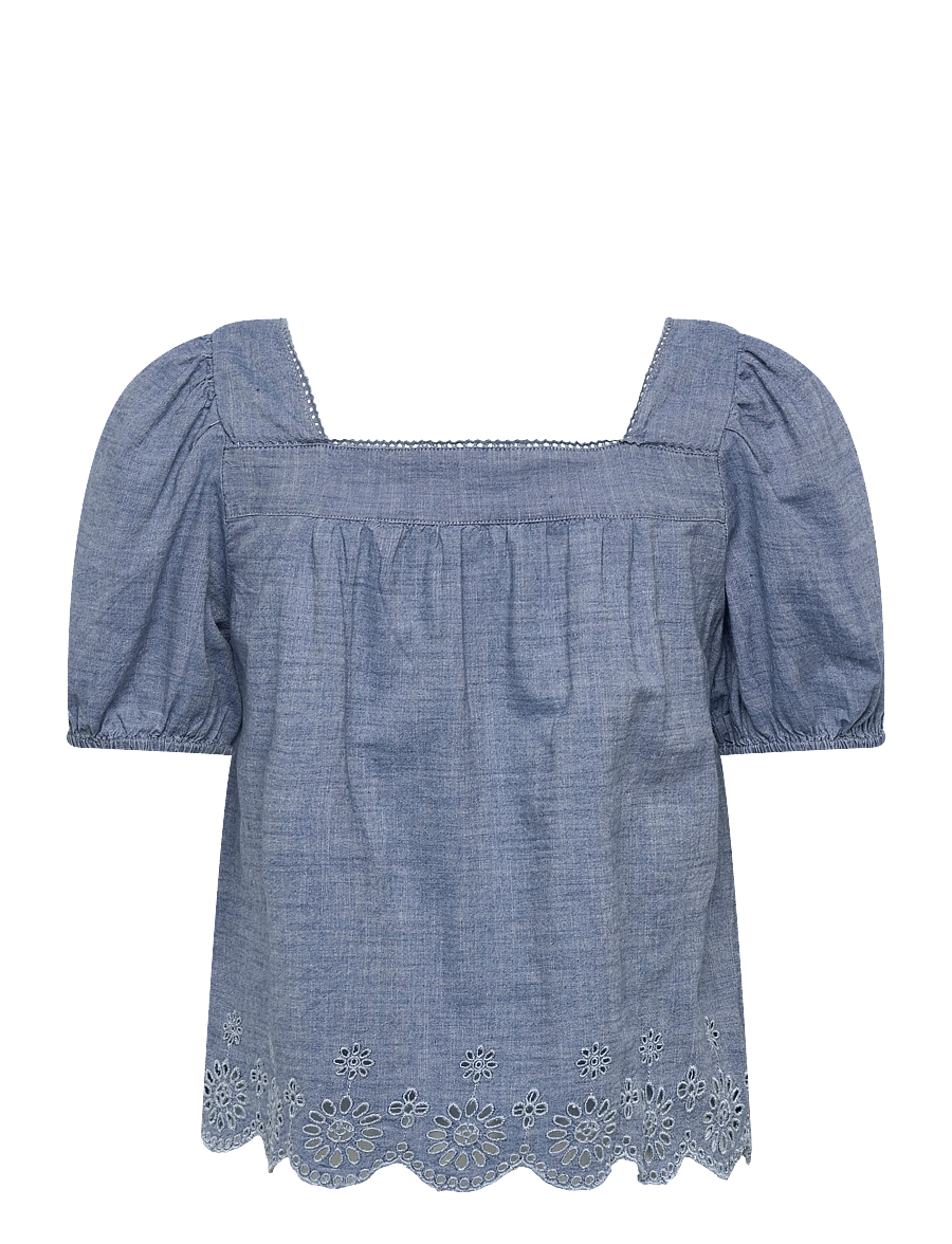 Levi's® - DARLING SS CUTWORK BLOUSE BREE - kurzärmelige blusen - med indigo - worn in - 2