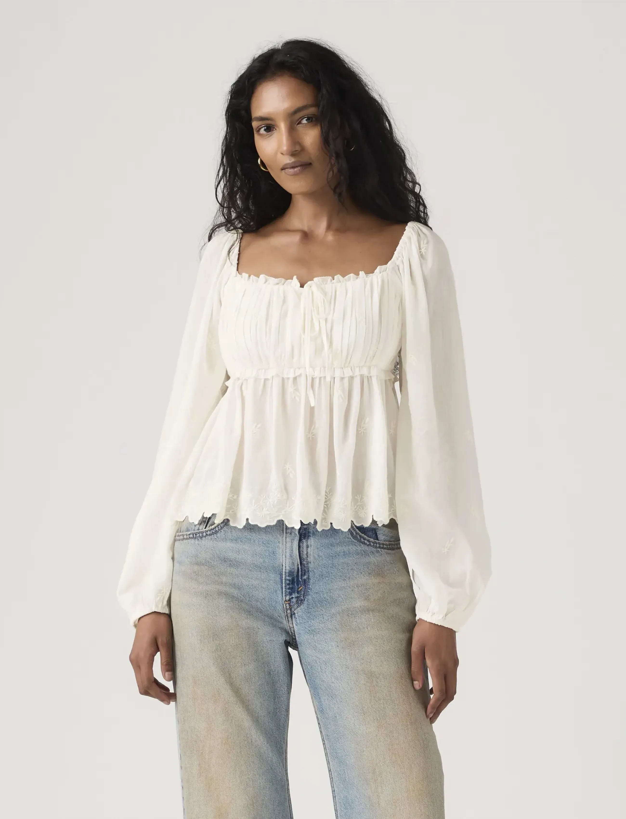 Levi's® - OTTIE LS BOHO BLOUSE EGRET - whites - 5