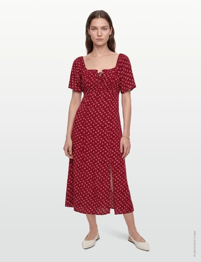 Levi's® AMARA COLUMN FLUTTER SLV MIDI - Mekot - REDS / red