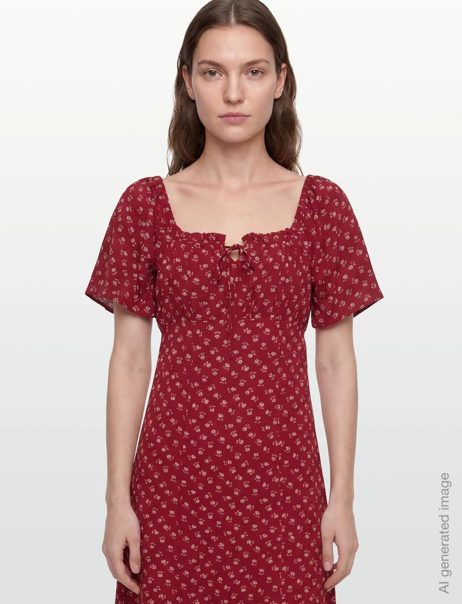 Levi's® - AMARA COLUMN FLUTTER SLV MIDI - midi kjoler - reds - 4