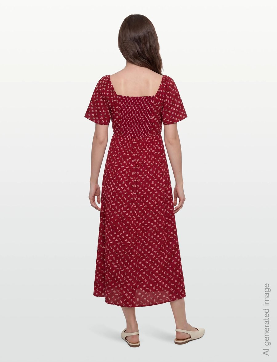 Levi's® - AMARA COLUMN FLUTTER SLV MIDI - midi kjoler - reds - 5