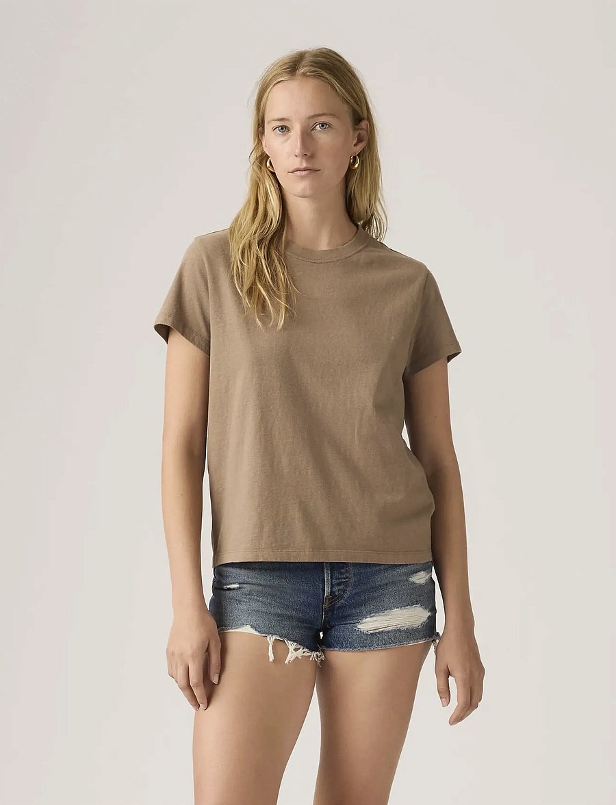 Levi's® - FAVORITE SLUB TEE PINE BARK - t-shirts - browns - 0