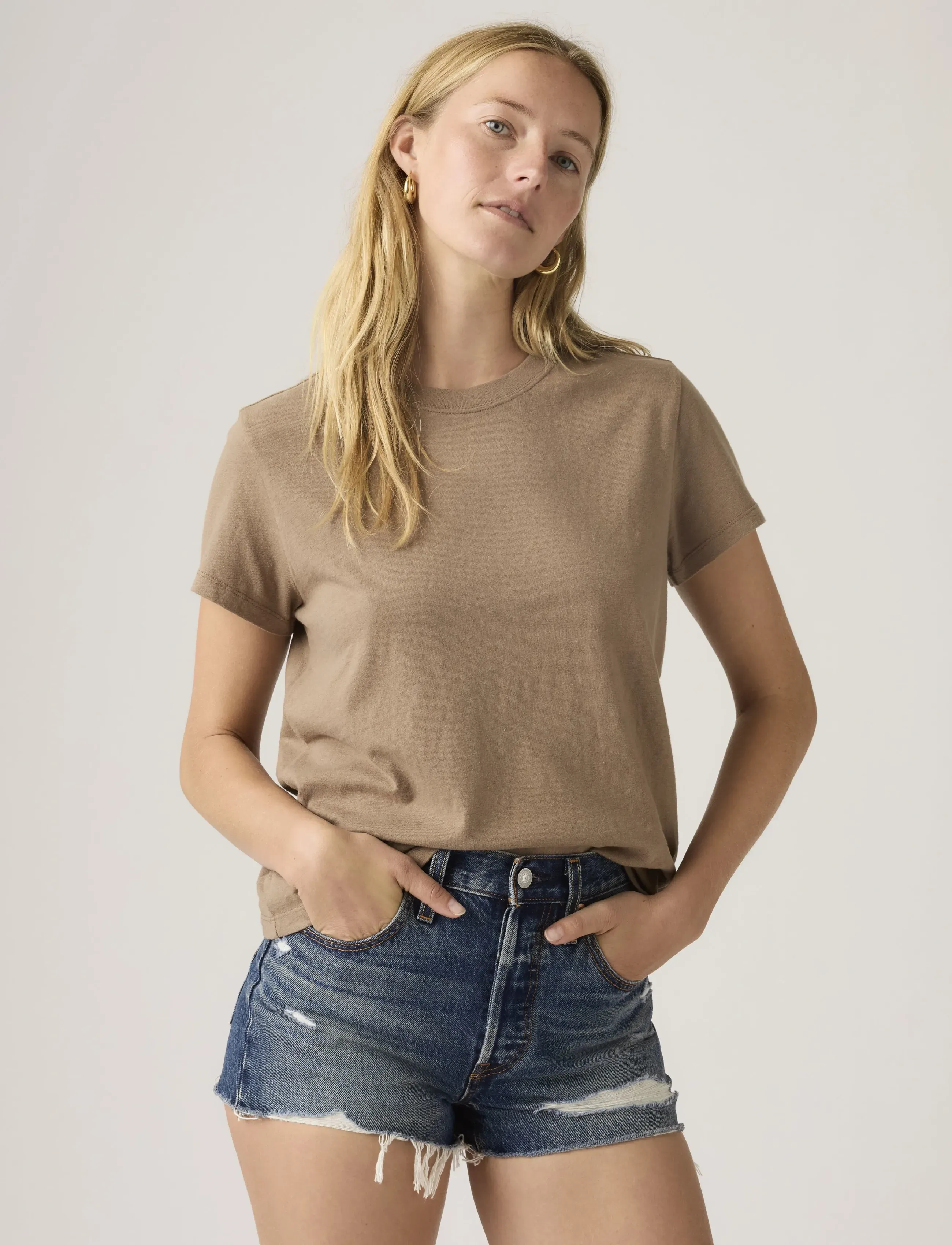 Levi's® - FAVORITE SLUB TEE PINE BARK - t-shirts - browns - 5