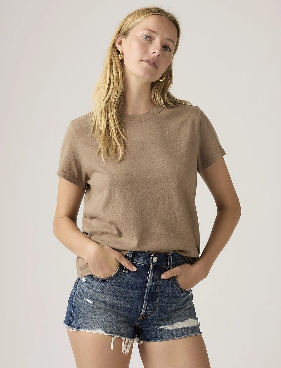 Levi's® - FAVORITE SLUB TEE PINE BARK - t-shirts - browns - 5