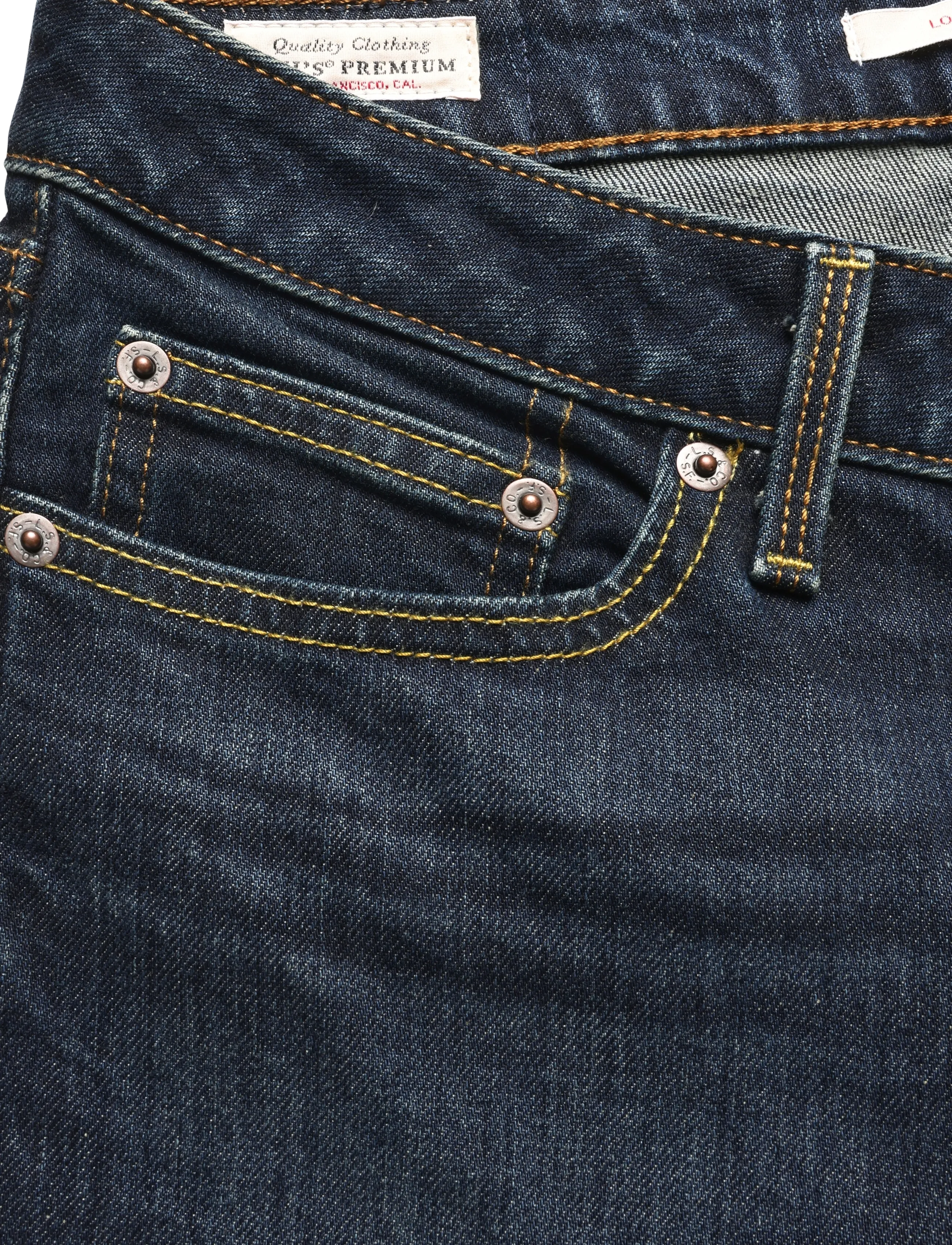 Levi's® - LOW SLIM BOOT OVERHEARD HER - bootcut jeans - dark indigo - worn in - 2