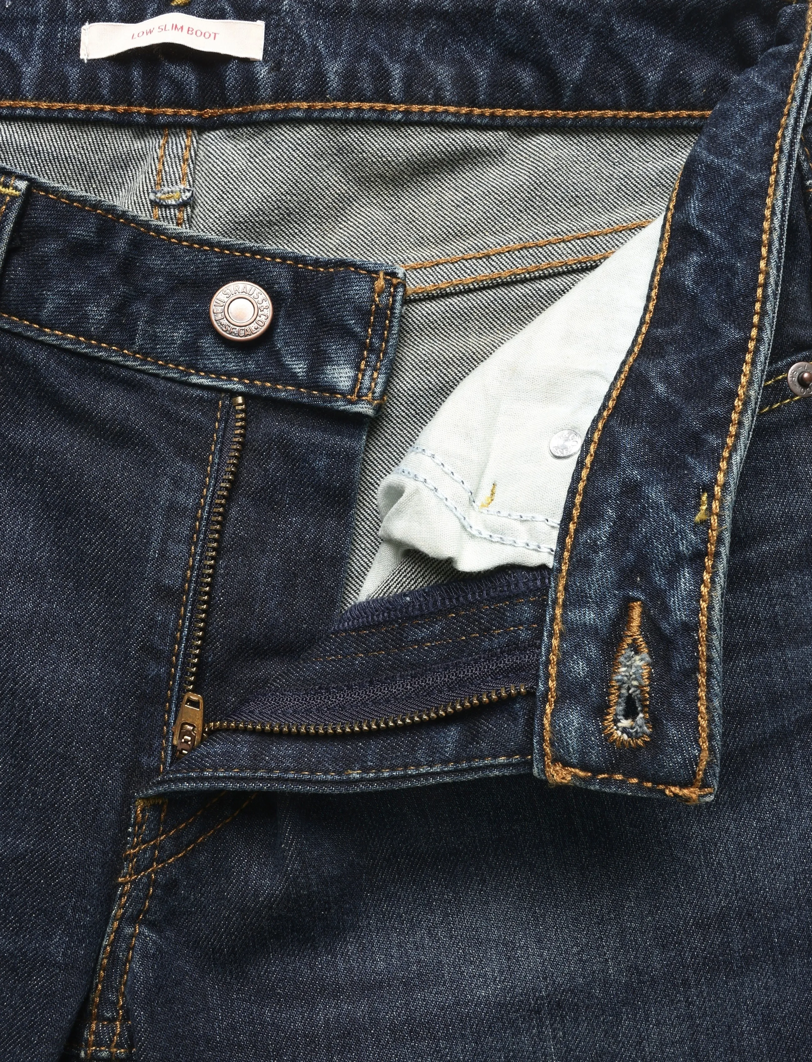 Levi's® - LOW SLIM BOOT OVERHEARD HER - bootcut jeans - dark indigo - worn in - 3