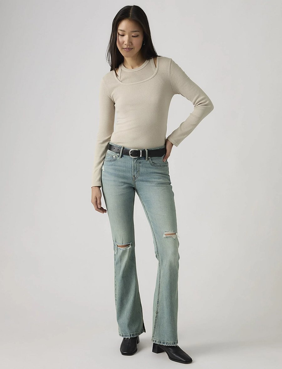 Levi's® - LOW SLIM BOOT TINTED MEMORIES - alt laiad teksad - light indigo - worn in - 0