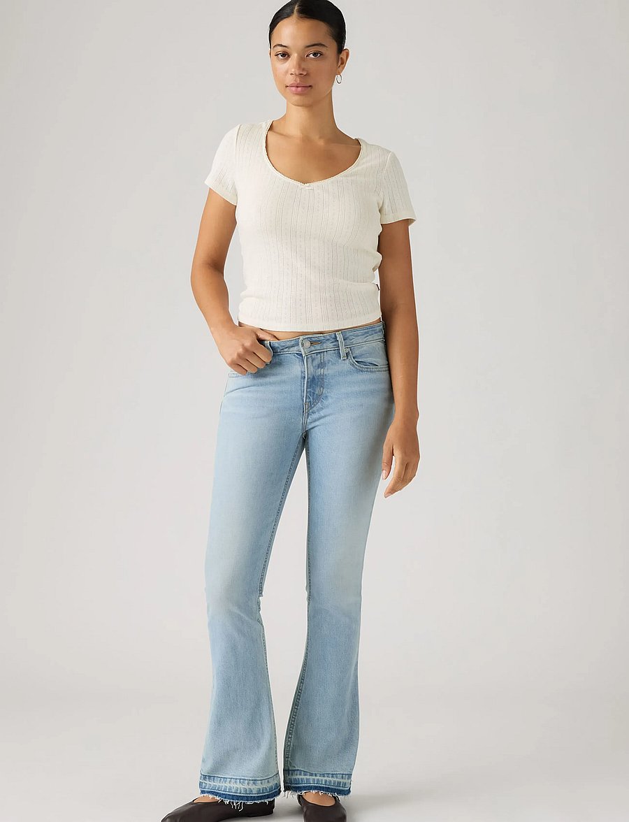 Levi's® - LOW SLIM BOOT BLUE SHUTTLE - alt laienevad teksad - light indigo - worn in - 0