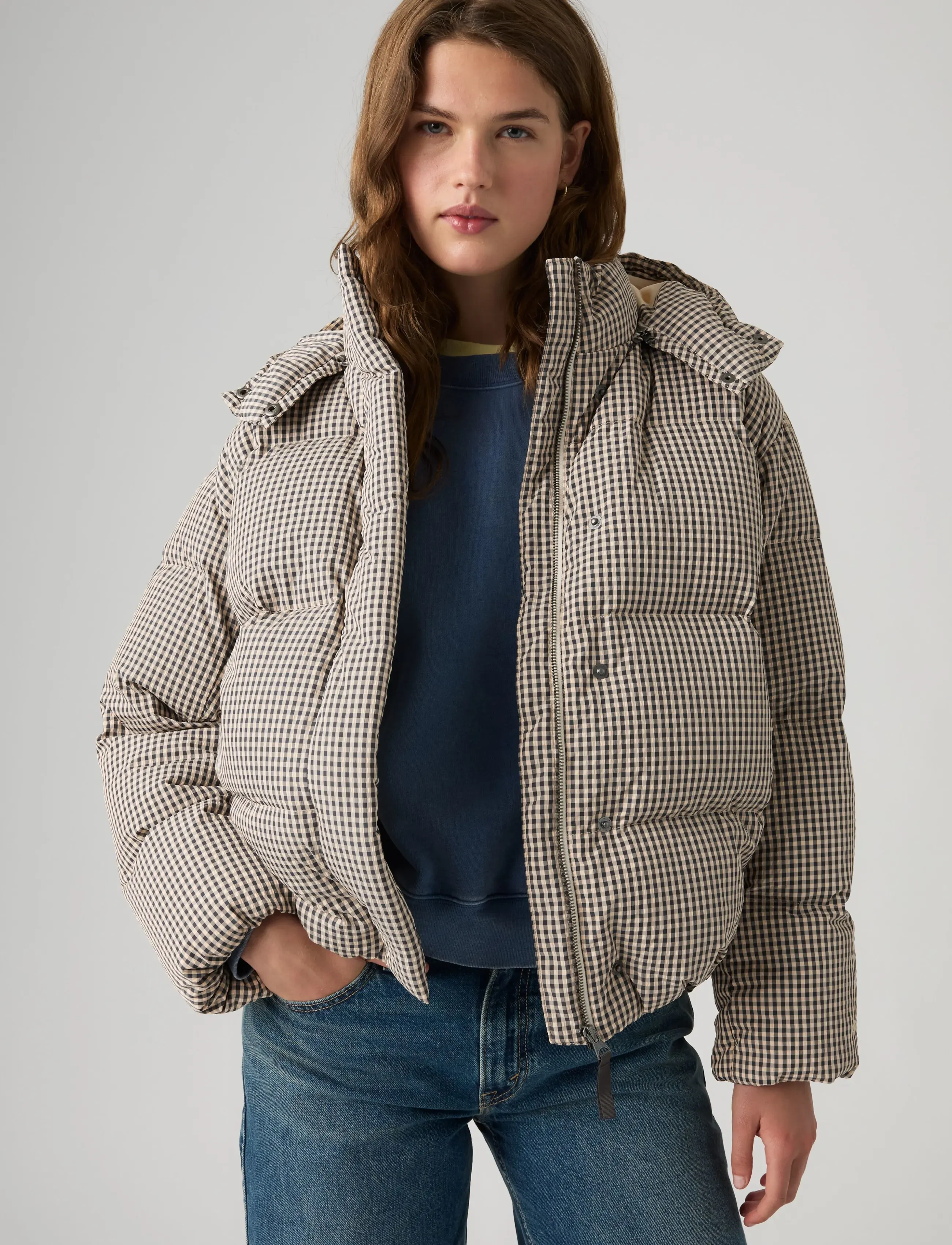 Levi's® TATE BUBBLE PUFFER YOLI GINGHA - Jackets & Coats - MULTI-COLOR / multi