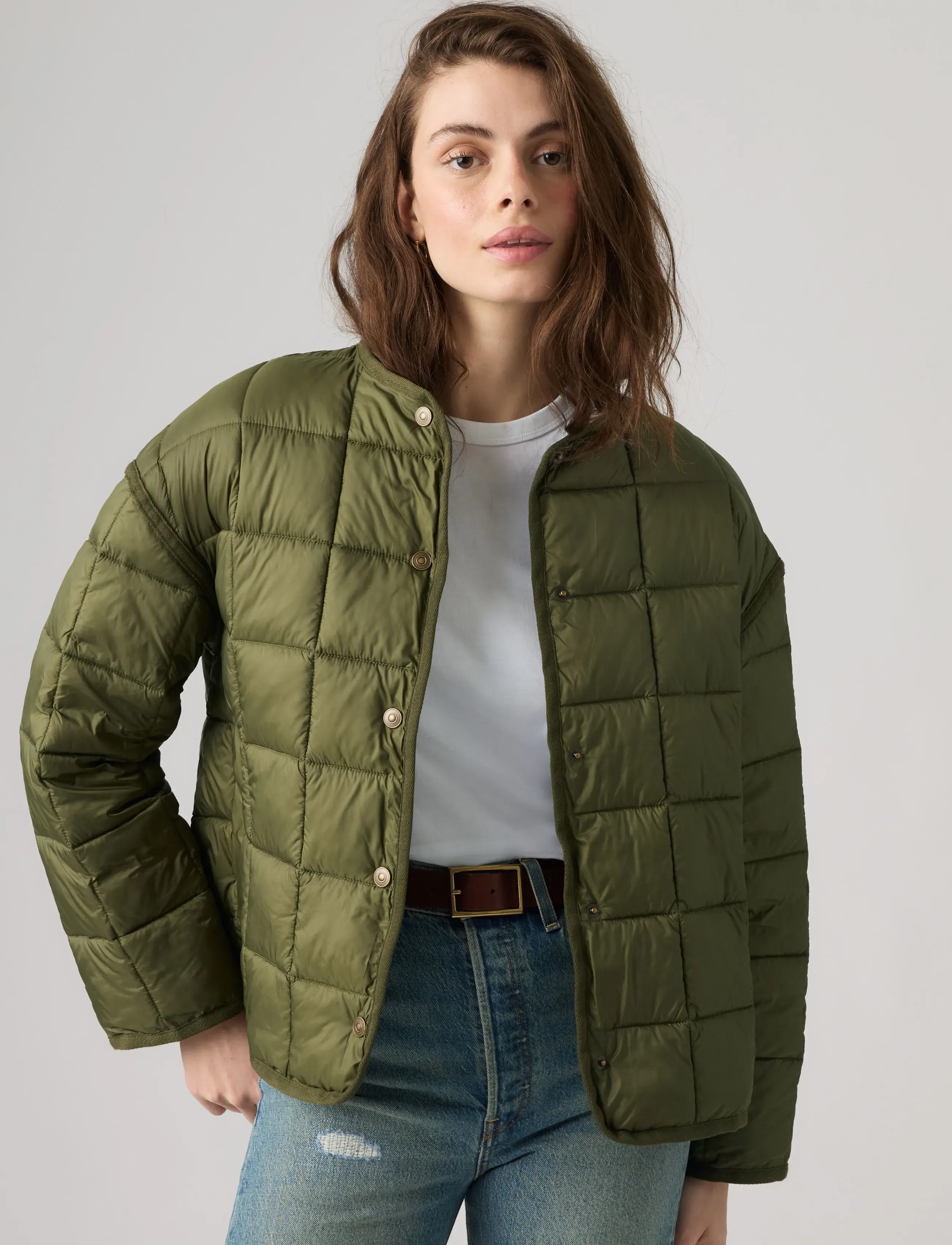 Levi's® POPPY QUILTED PUFFER OLIVE NIG - Riided - GREENSO / khaki/green